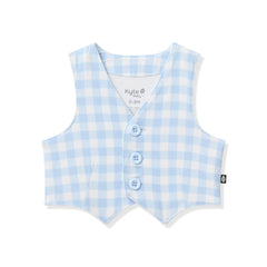 Tuxedo Vest in Gingham Breeze