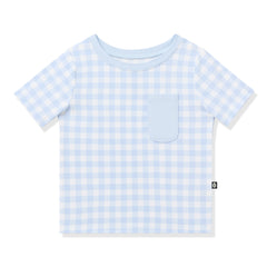 Toddler Crew Neck Tee in Gingham Breeze