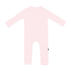 Ribbed Zipper Romper in Sakura