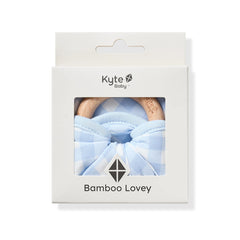 Lovey in Gingham Breeze with Removable Wooden Teething Ring