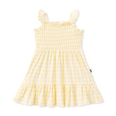 Smocked Dress in Gingham Chamomile