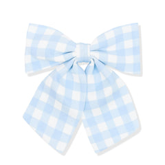 Large Alligator Clip Bow in Gingham Breeze