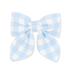 Medium Alligator Clip Bow in Gingham Breeze