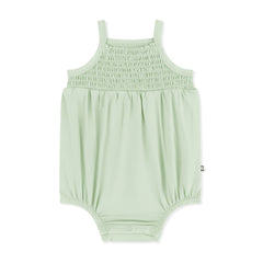 Smocked Bubble Romper in Basil