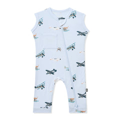 Zippered Sleeveless Romper in Take Off