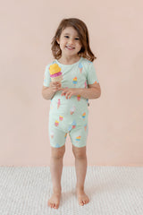 Short Sleeve Pajamas in Mint Ice Cream