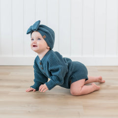 Chunky Knit Romper in Atlantic
