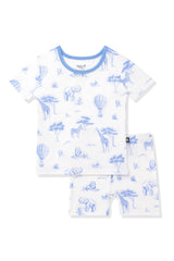 Short Sleeve Pajamas in Toile Safari