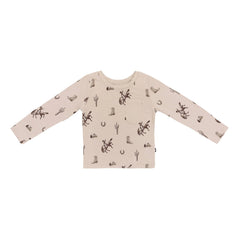 Long Sleeve Toddler Crew Neck Tee in Classic Cowboy