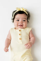 Ribbed Sleeveless Shortall in Chamomile