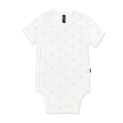 Pointelle Kimono Bodysuit in Sweet Blue Bow