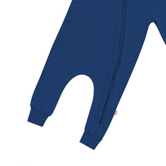 Bamboo Jersey Hooded Zippered Romper in Tahoe