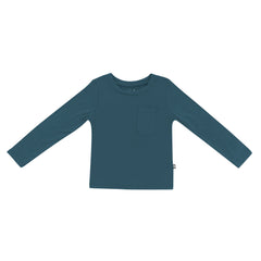 Long Sleeve Toddler Crew Neck Tee in Atlantic