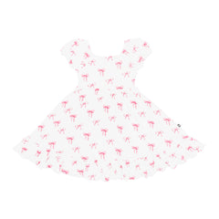 Puff Sleeve Twirl Dress in Bow