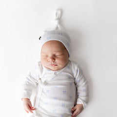 Pointelle Take Me Home Set with Cap in Sweet Blue Bow