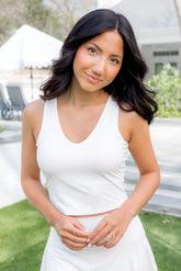 Bamboo Flex Bra Tank in Snow