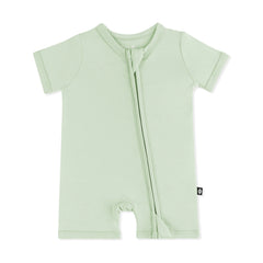 Zipper Shortall Romper in Basil