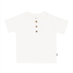 Short Sleeve Toddler Henley Tee in Cloud