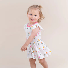 Twirl Bodysuit Dress in Tulip