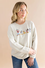 Women's Sweatshirt in Mickey and Friends on Ecru