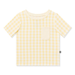 Toddler Crew Neck Tee in Gingham Chamomile