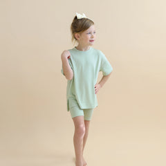 Toddler Biker Short Set in Basil