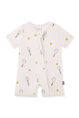 Zipper Shortall Romper in Tennis
