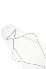 Toddler Hooded Bath Towel in Cloud with Storm Trim