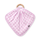 Lovey in Gingham Thistle with Removable Wooden Teething Ring