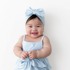 Spaghetti Strap Ruffle Romper in Breeze