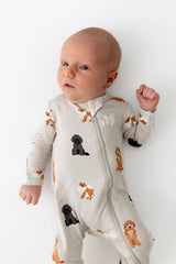 Zippered Romper in Fluffy Dog