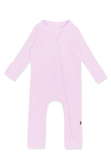 Ribbed Zipper Romper in Thistle