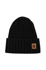 Chunky Knit Ribbed Beanie in Midnight
