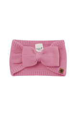 Chunky Knit Bow Headband in Apple Blossom