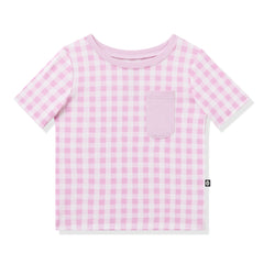 Toddler Crew Neck Tee in Gingham Thistle
