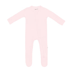 Ribbed Zipper Footie in Sakura