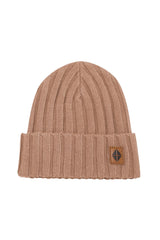 Chunky Knit Ribbed Beanie in Latte