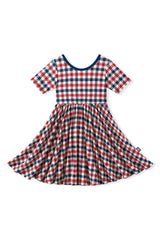 Twirl Dress in Patriotic Gingham