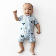 Zipper Shortall Romper in Take Off