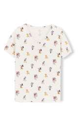 Women's Relaxed Fit V-Neck in Mickey Mouse and Friends