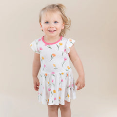 Twirl Bodysuit Dress in Tulip