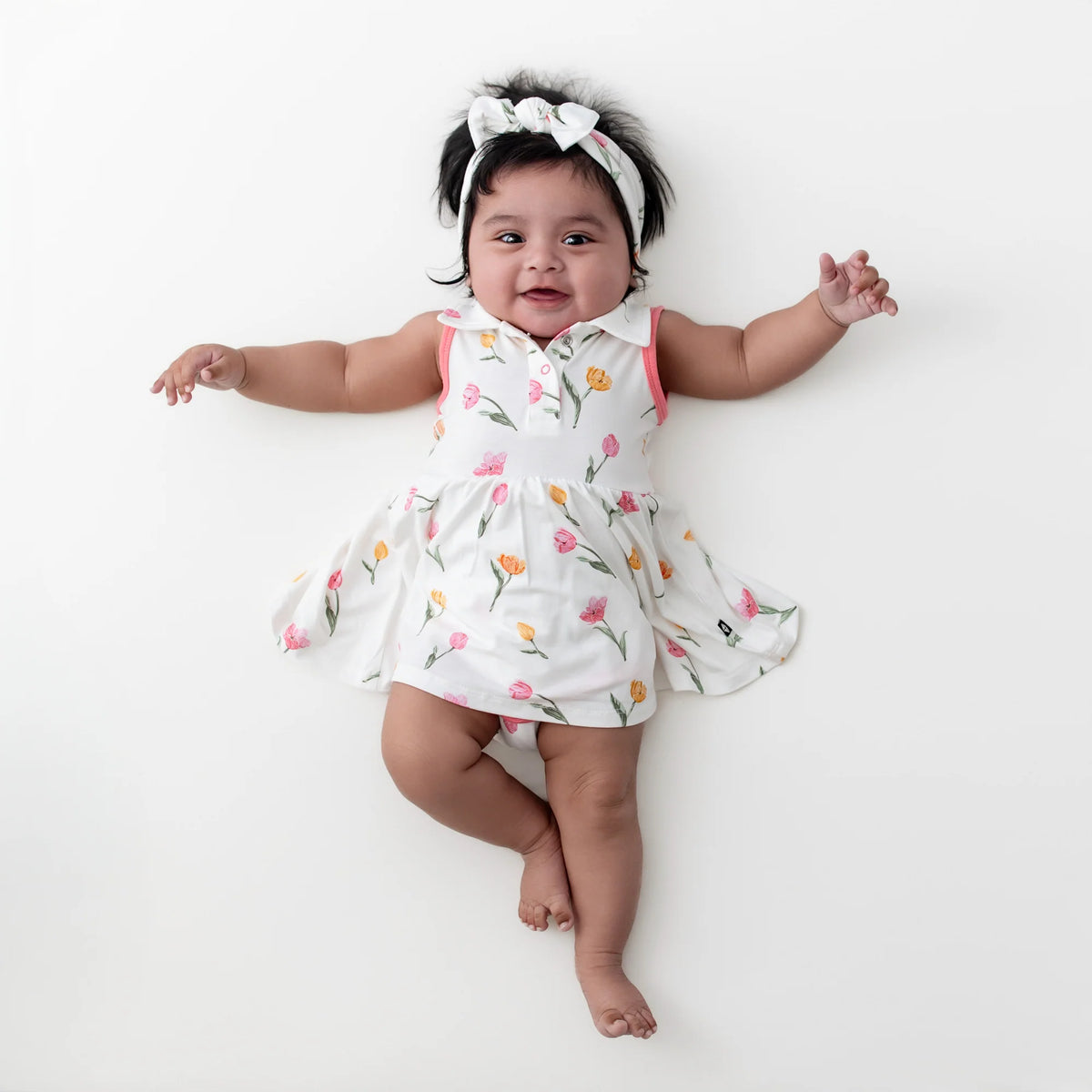 Polo Bodysuit Dress in Tulip