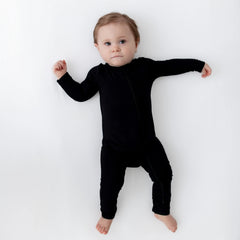 Zippered Romper in Midnight