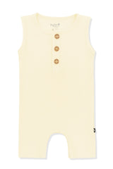 Ribbed Sleeveless Shortall in Chamomile