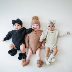 Chunky Knit Romper in Latte