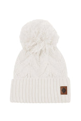 Chunky Cable Knit Beanie in Oat