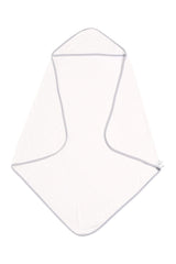 Hooded Bath Towel in Cloud with Storm Trim