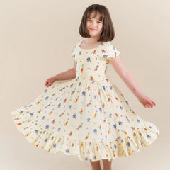 Puff Sleeve Twirl Dress in Winnie the Pooh Celebration