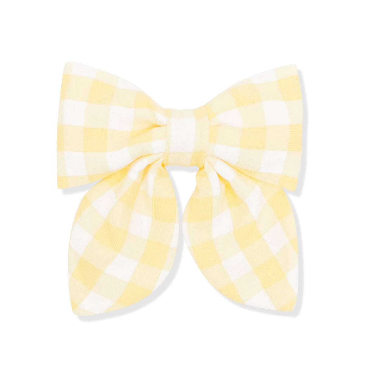 Medium Alligator Clip Bow in Gingham Chamomile