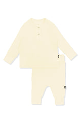 Ribbed Infant Henley Set in Chamomile